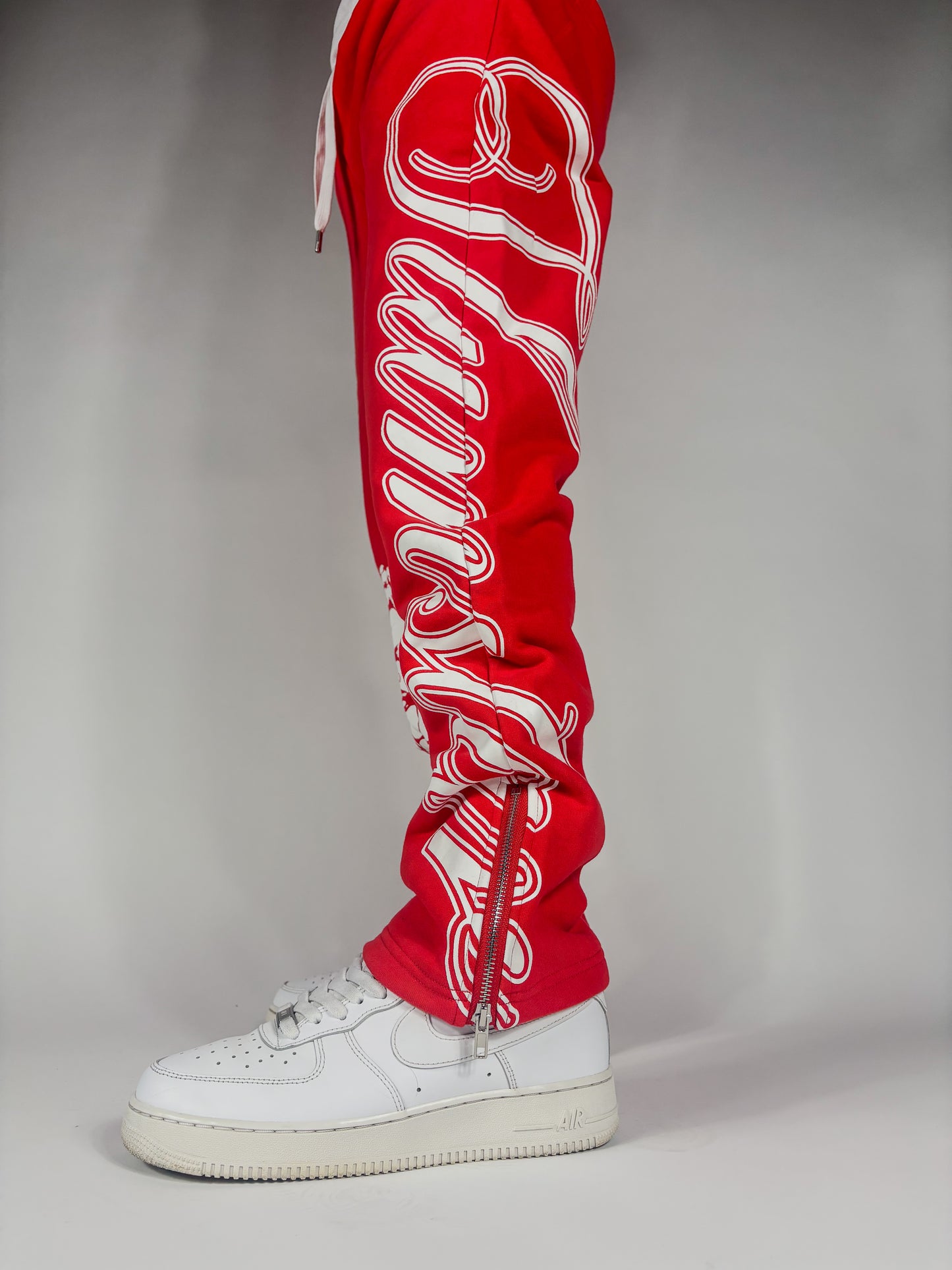 NO EVIL ANGEL SWEATPANTS RED