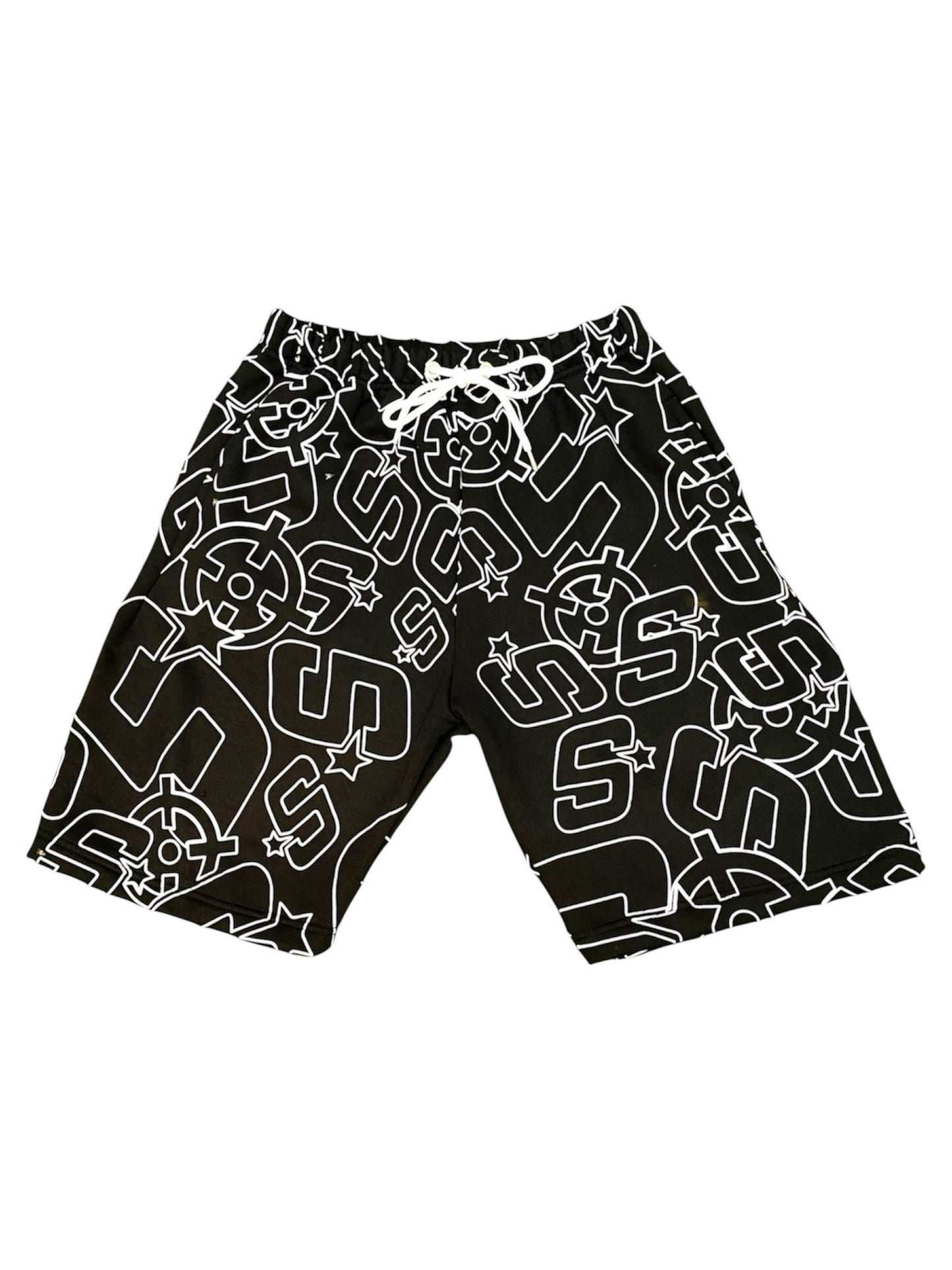 BLACK&WHITE SLUMSTAR ALL OVER PRINT SHORTS