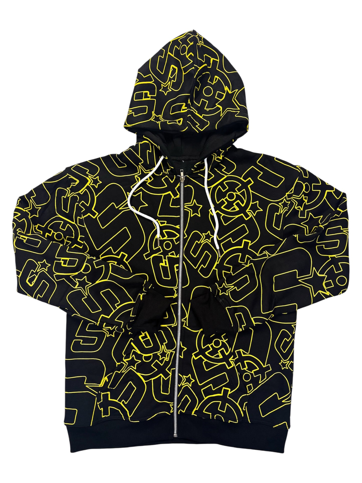 BLACK&YELLOW SLUMSTAR ALL OVER PRINT HOODIE