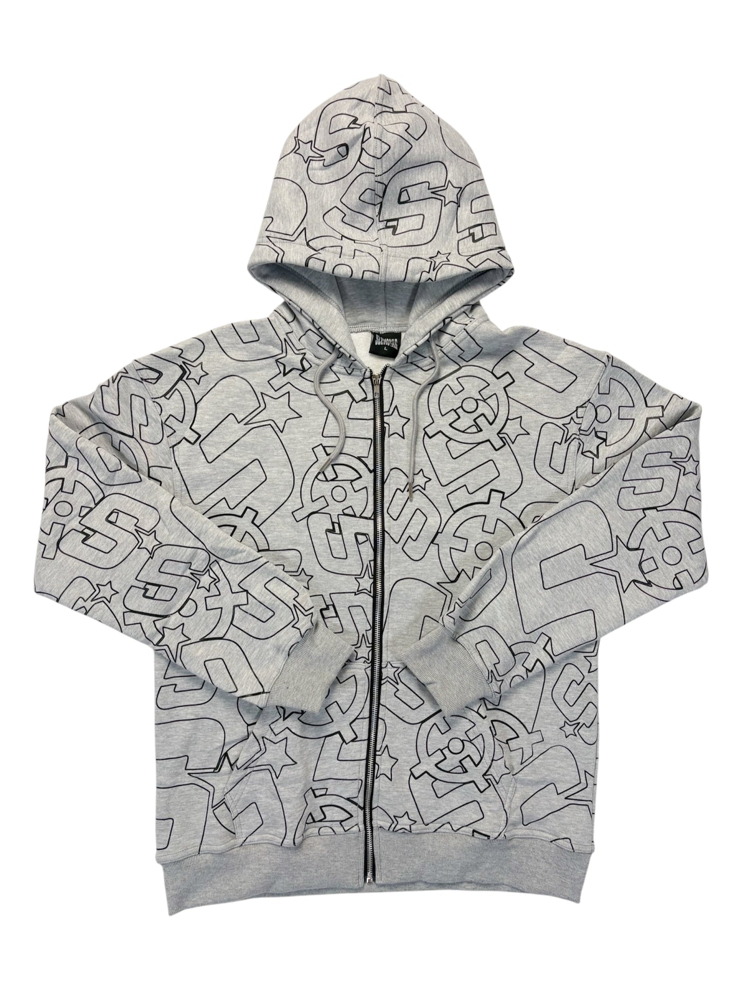 GREY SLUMSTAR ALL OVER PRINT HOODIE