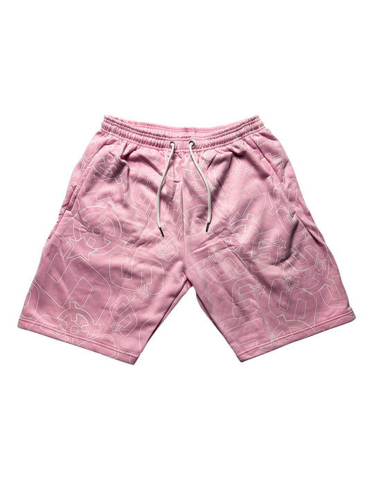 PINK SLUMSTAR SLL OVER PRINT SHORTS